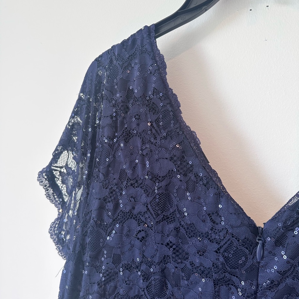 Torrid Special Occasion Gown Navy Sequin & Lace Chiffon - Picture 9 of 9